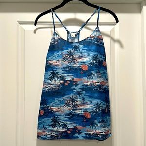 J Crew beachy print gauze tank top